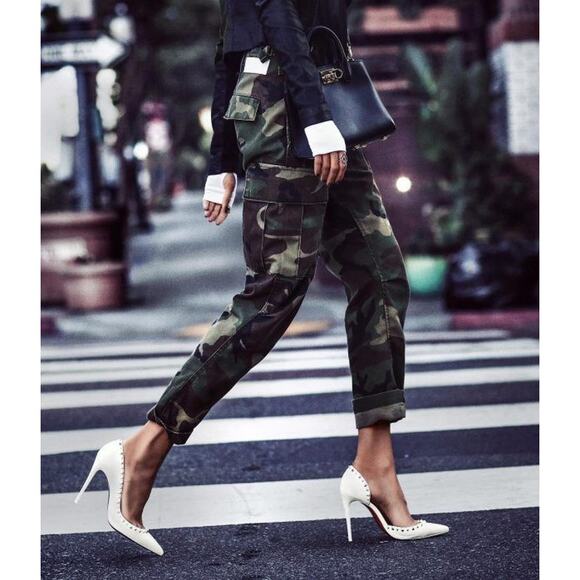 NWOT RE/DONE Originals Cargo Pants Camo Size 27 Green Military Utility Pockets - Picture 10 of 16